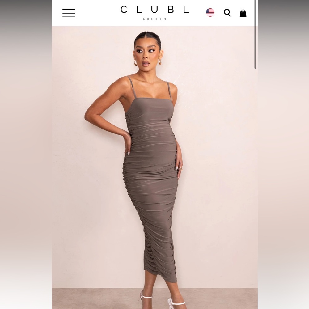 Mocha maternity midi dress